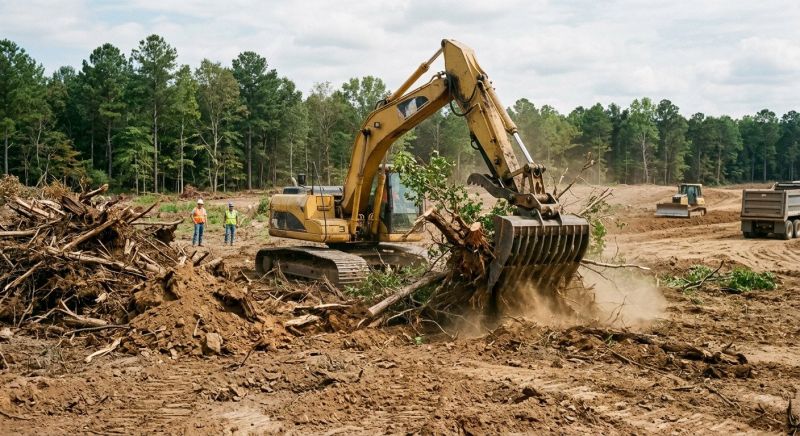 Construction Site Land Clearing in Gwinnett County, GA